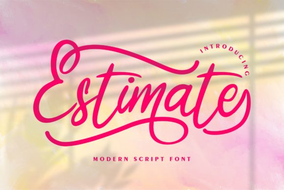 Estimate: A Handwritten Font for Elegant Editorial Design